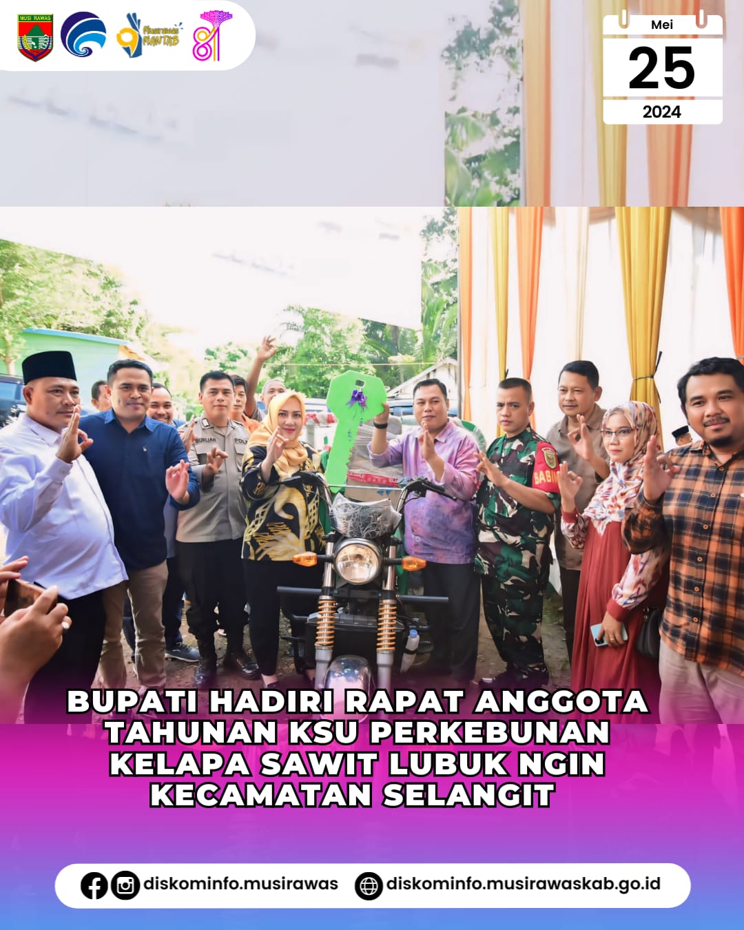 Bupati Hadiri Rapat Anggota Tahunan KSU Perkebunan Kelapa Sawit Lubuk Ngin Kecamatan Selangit