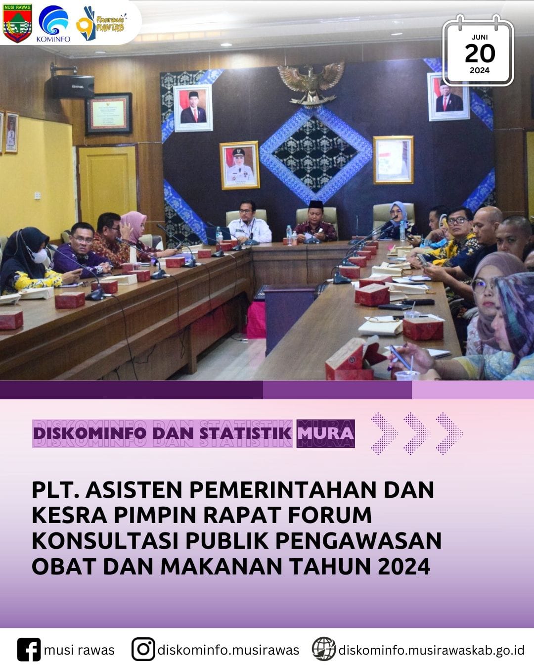 Plt. Asisten Pemerintahan dan Kesra pimpin Rapat Forum Konsultasi Publik Pengawasan Obat dan Makanan Tahun 2024
