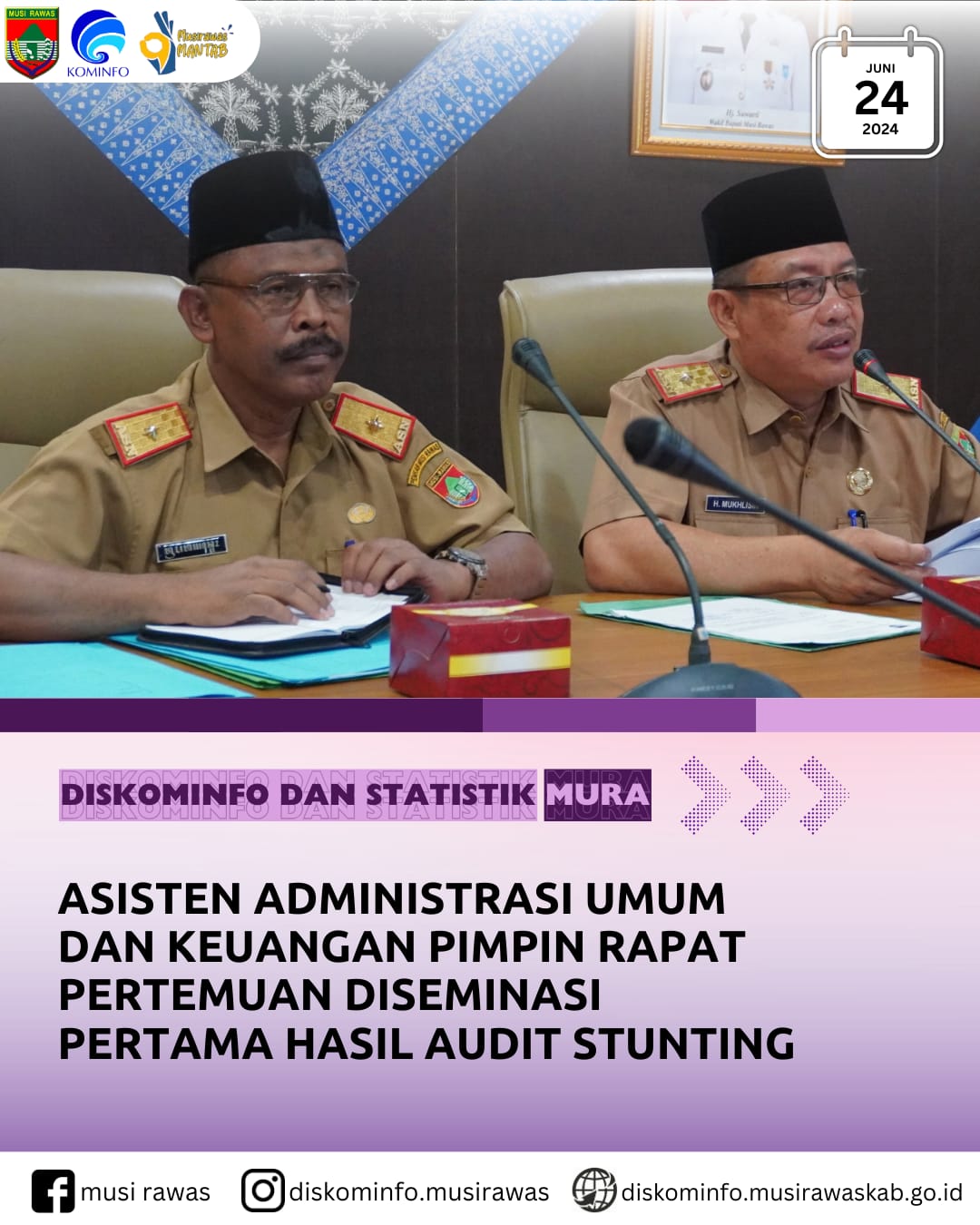 Asisten Administrasi Umum dan Keuangan pimpin Rapat Pertemuan Diseminasi Pertama Hasil Audit Stunting