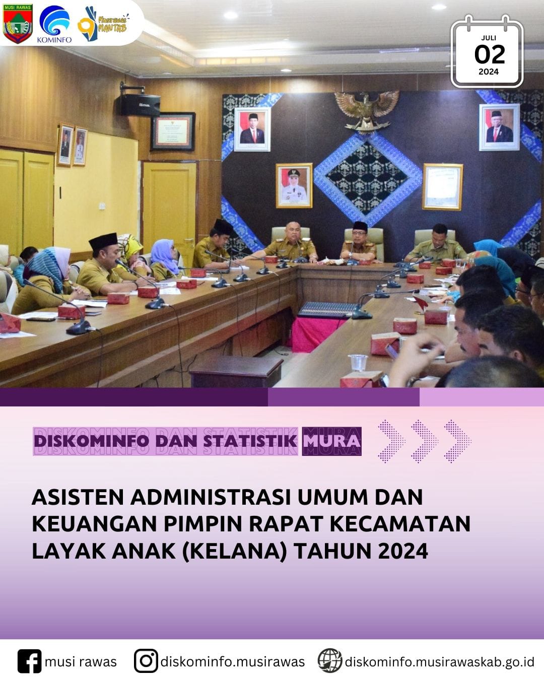 Asisten Administrasi Umum dan Keuangan pimpin Rapat Pembahasan Kecamatan Layak Anak (KELANA) Tahun 2024
