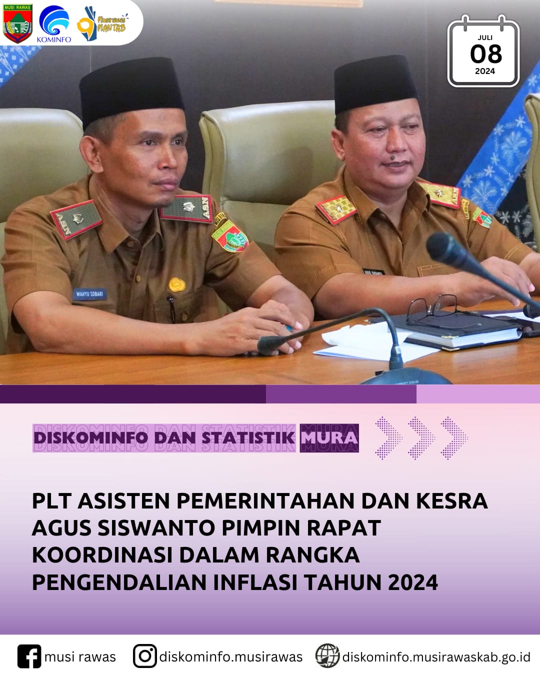 Plt Asisten Pemerintahan dan Kesra pimpin Rapat Pengendalian Inflasi Tahun 2024