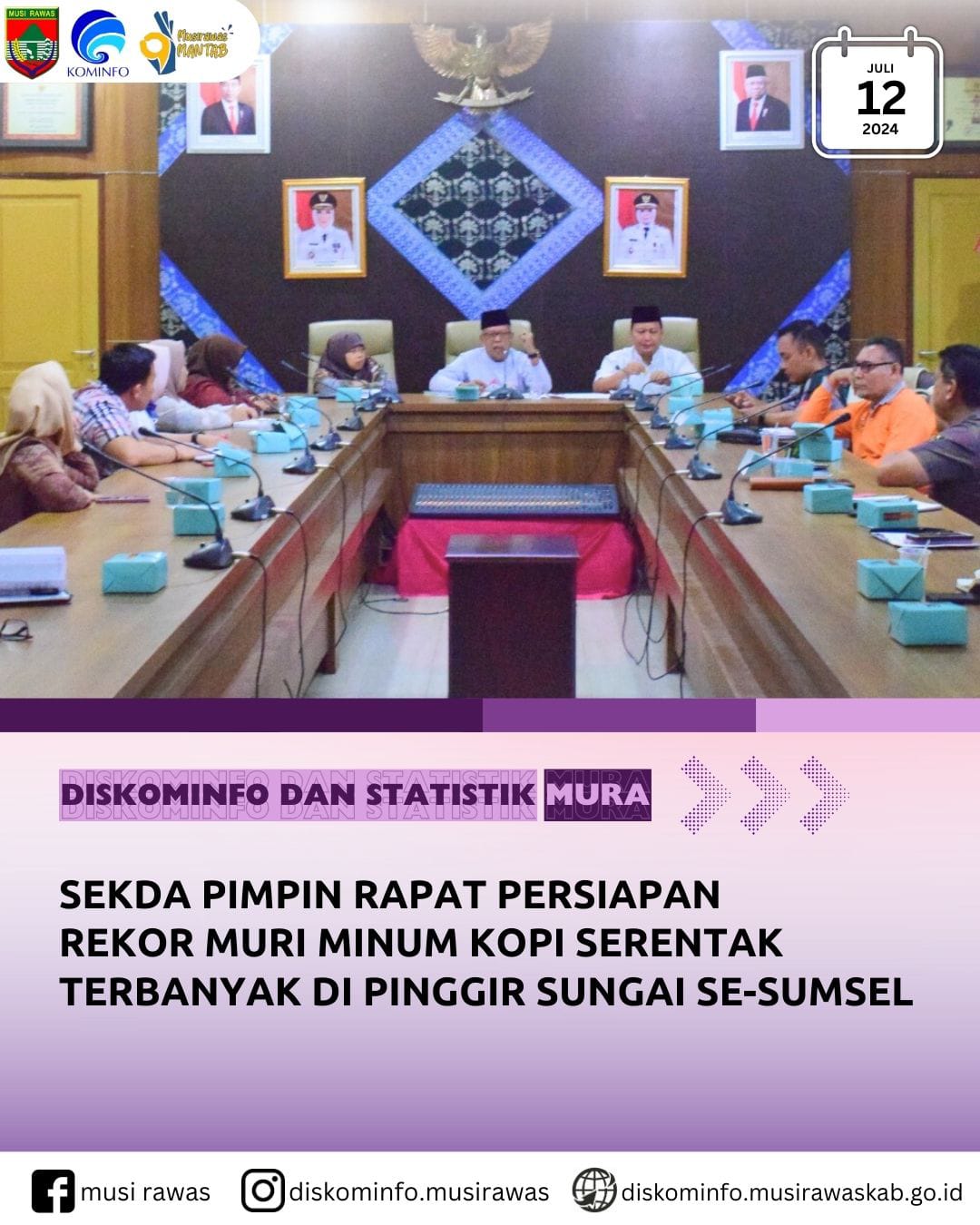 Sekda pimpin rapat Persiapan Rekor MURI Minum Kopi Serentak se Sumsel