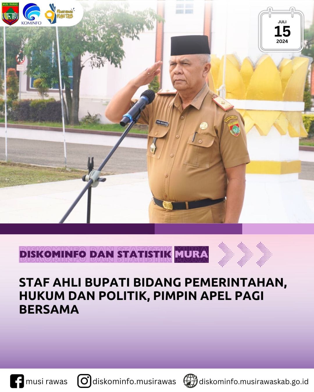 Staff Ahli Bidang Pemerintahan, Hukum, dan Politik pimpin Apel pagi bersama