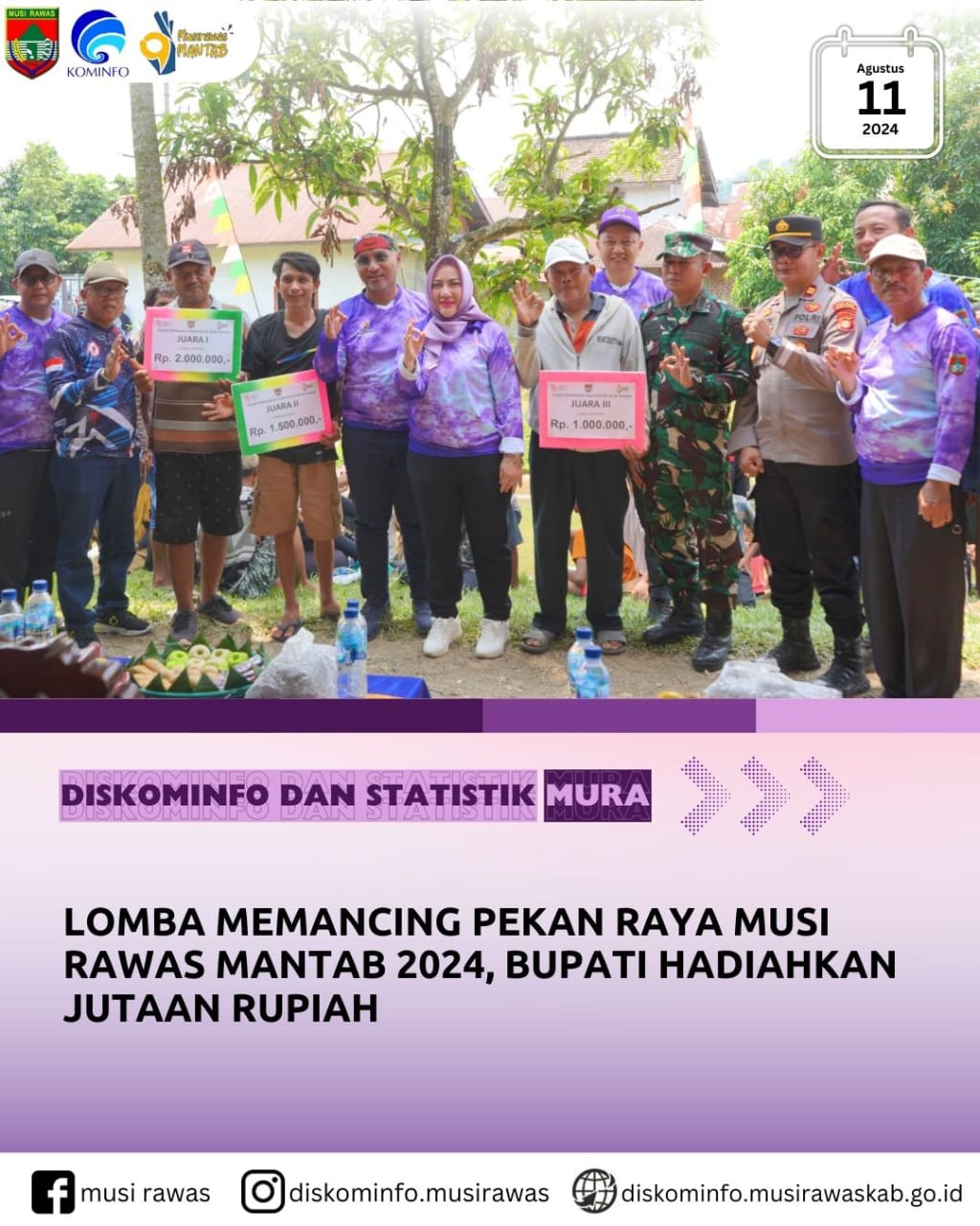Lomba Memancing Pekan Raya Musi Rawas Mantab, Bupati Hadiahkan Jutaan Rupiah