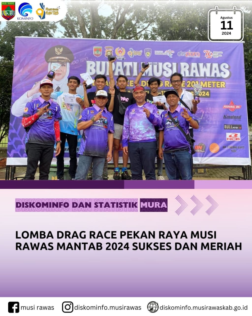 Lomba Drag Rice Pekan Raya Musi Rawas MANTAB Sukses dan Meriah