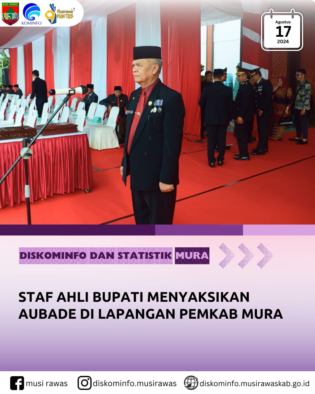 Staf Ahli Bupati menyaksikan AUBADE di Lapangan Pemkab Mura