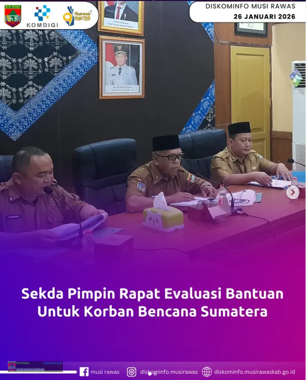 Sekda Pimpin Rapat Evaluasi Bantuan Untuk Korban Bencana Sumatera