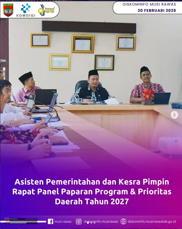 Asisten Pemerintahan dan Kesra Pimpin Rapat Panel Paparan Program dan Prioritas Daerah Tahun 2027