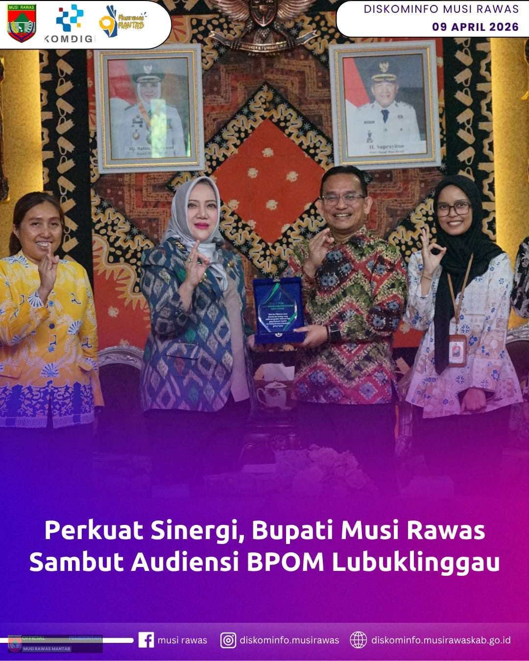 Perkuat Sinergi, Bupati Musi Rawas Sambut Audiensi BPOM Lubuklinggau