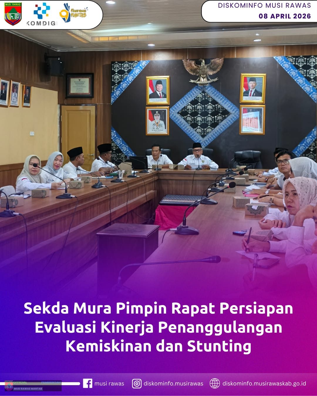 Sekda Mura Pimpin Rapat Persiapan Evaluasi Kinerja Penanggulangan Kemiskinan dan Stunting