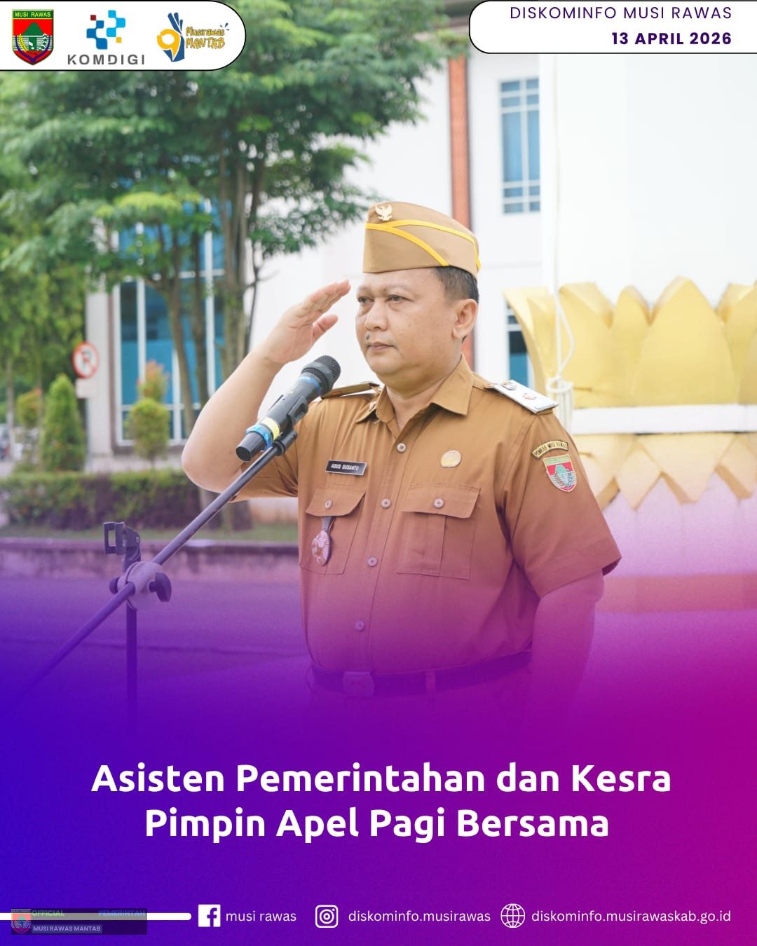 Asisten Pemerintahan dan Kesra Pimpin Apel Pagi Bersama