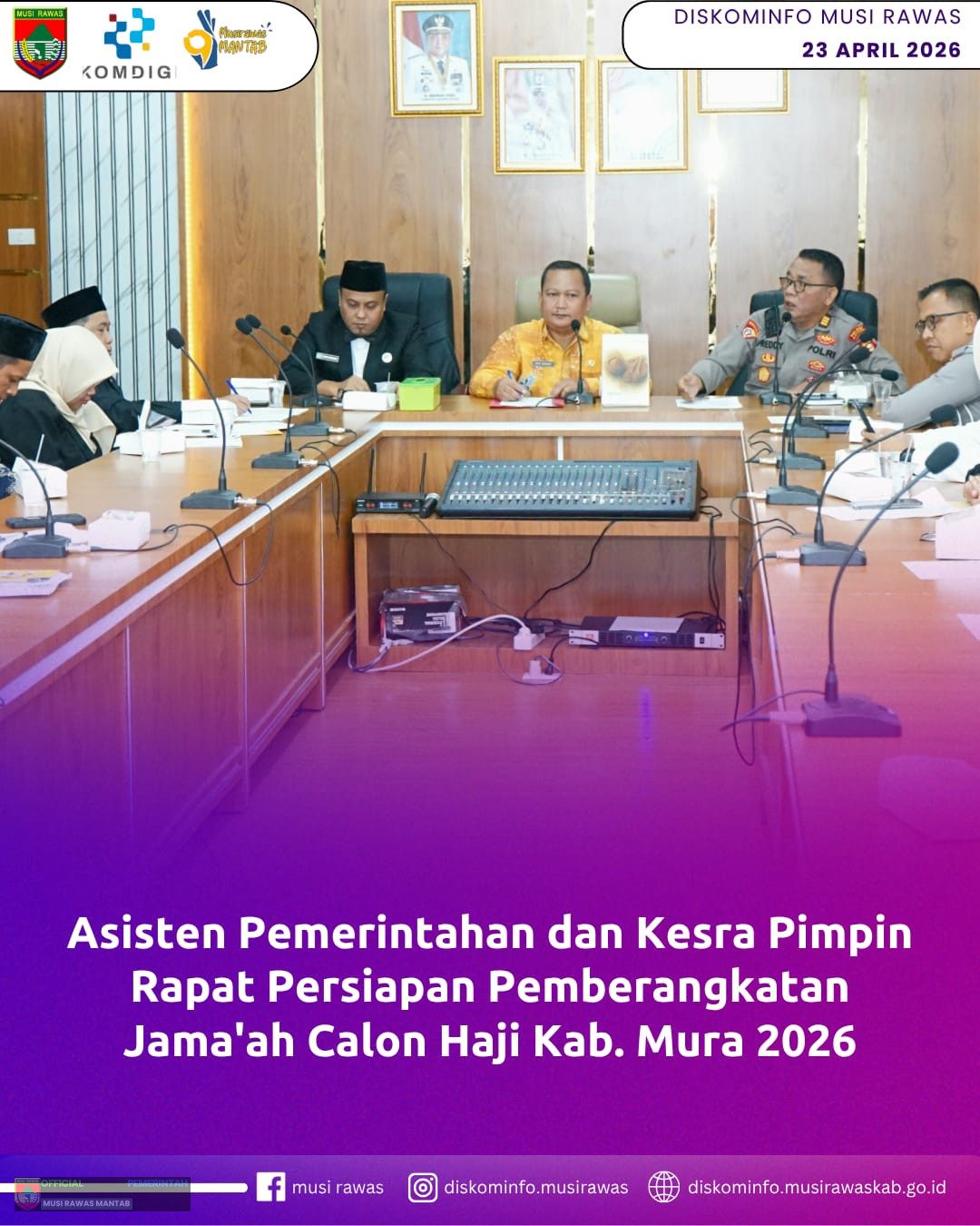 Asisten Pemerintahan dan Kesra Pimpin Rapat Persiapan Pemberangkatan Jama’ah Calon Haji Kab. Mura 2026