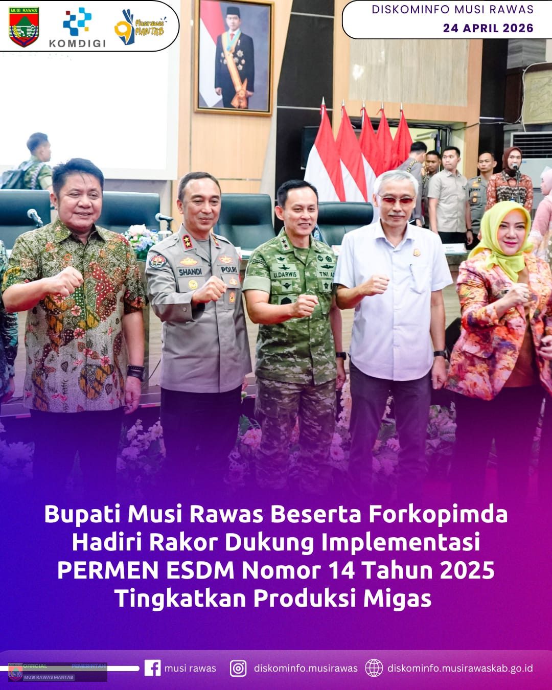 Bupati Musi Rawas Beserta Forkopimda Hadiri Rekor Dukung Implementasi PERMEN ESDM Nomor 14 Tahun 2025 Tingkatkan Produksi Migas