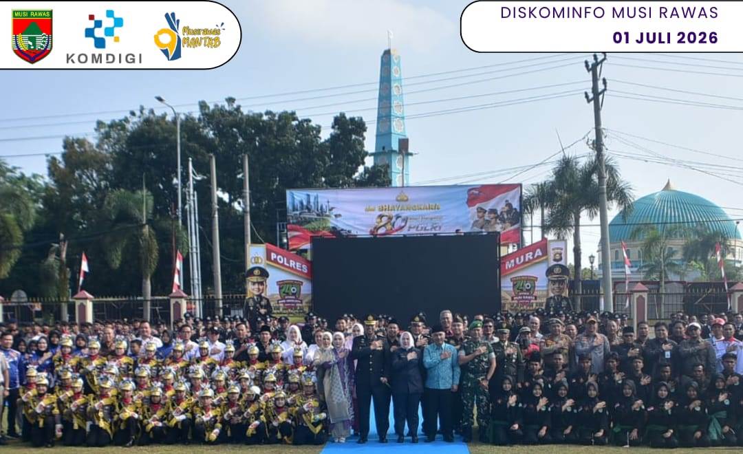 Bupati Musi Rawas Hadiri Upacara Puncak Hari Bhayangkara ke-80 di Polres Musi Rawas